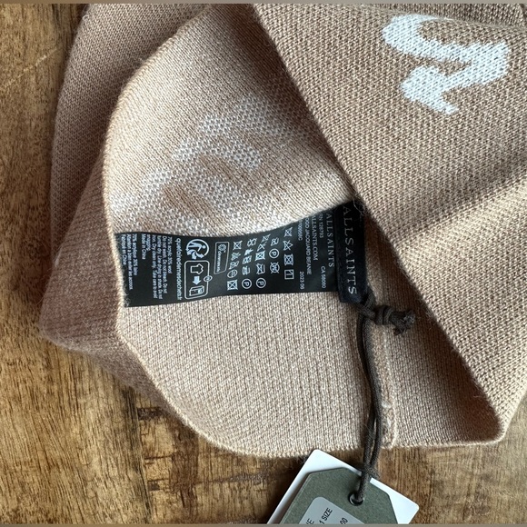 NWT ALLSAINTS LOGO JACQUARD BEANIE - Picture 6 of 7